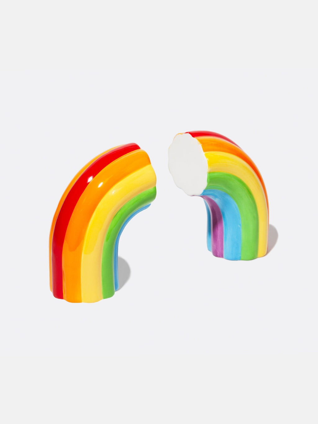 Deux serre-livres DOIY Rainbow multicolores en céramique.