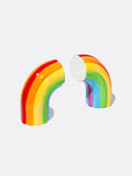 Deux serre-livres DOIY Rainbow multicolores en céramique.