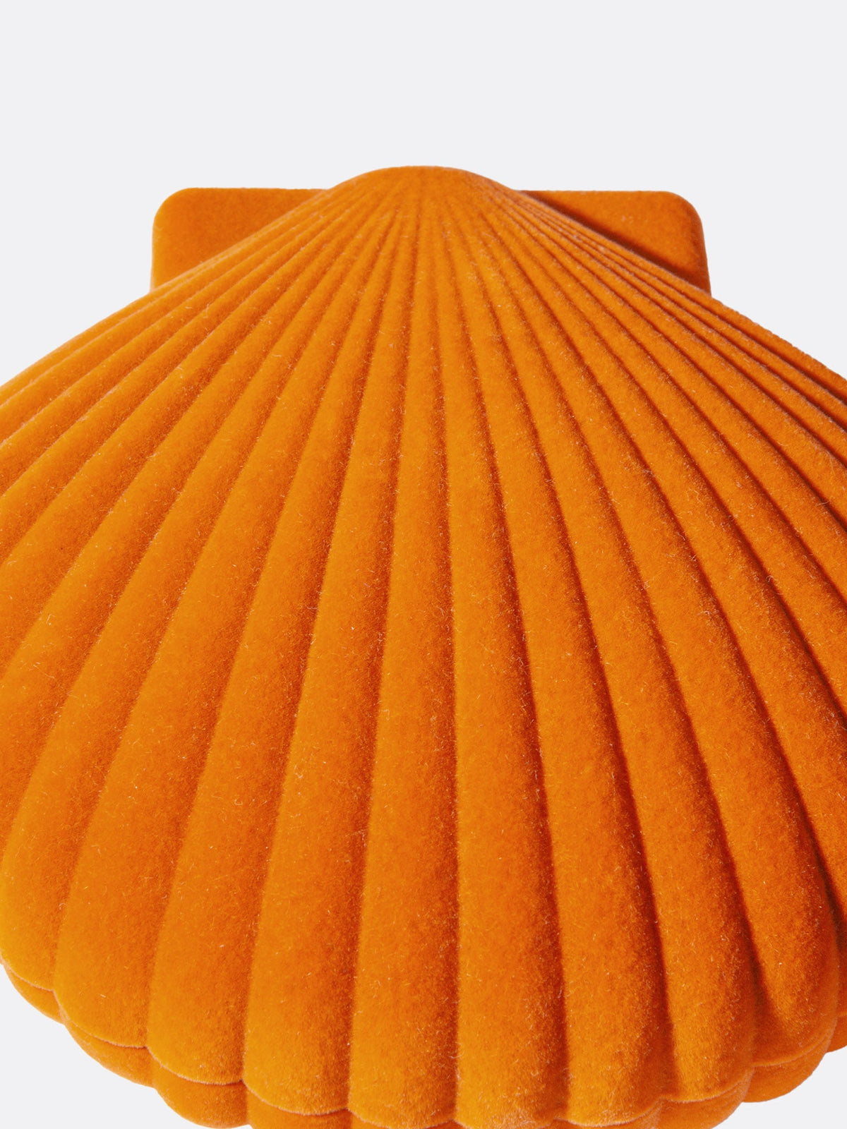 Détail du velours orange et des nervures de la boîte Venus.