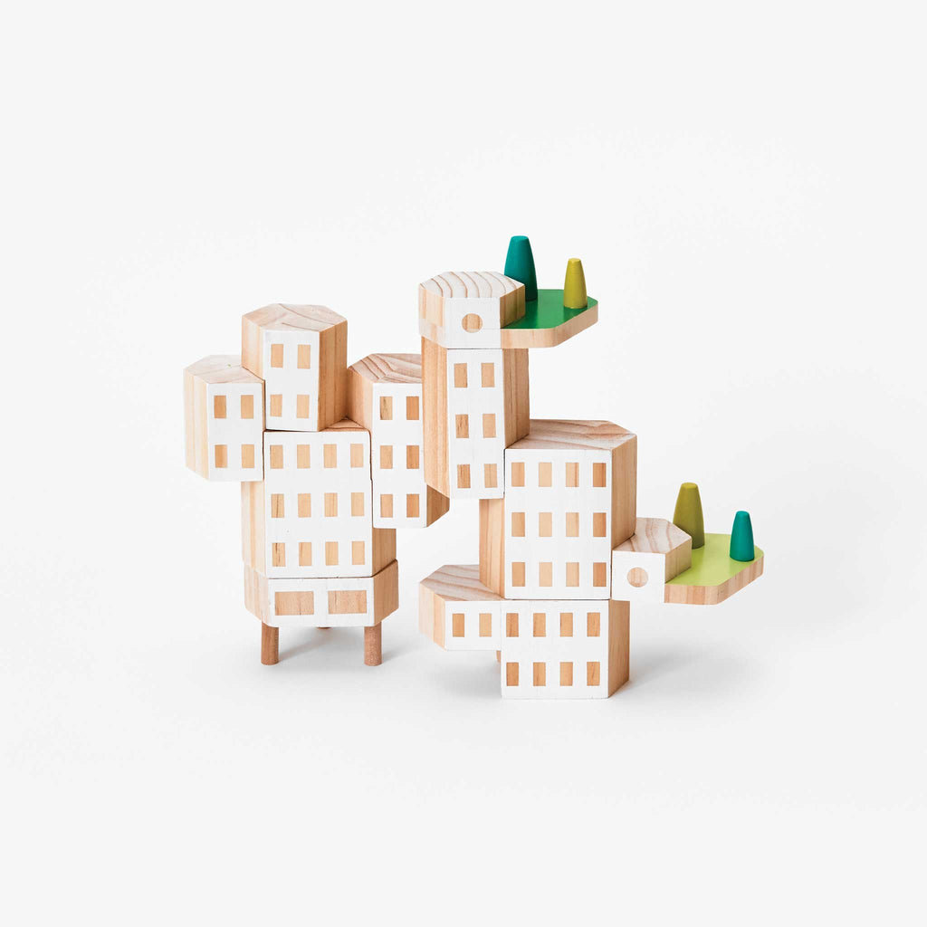 Areaware Blockitecture Garden City : autre composition architecturale du même set.