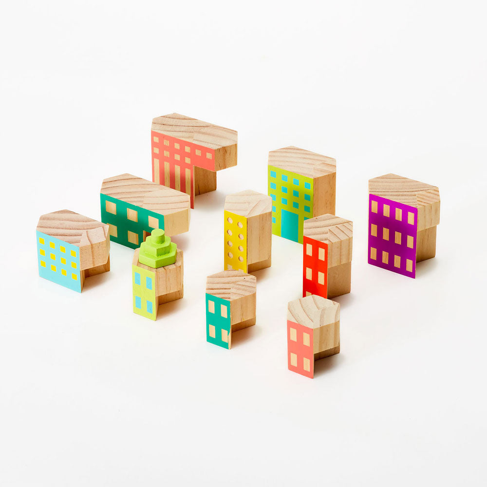 Areaware Blockitecture Deco : blocs du set séparés et visibles.