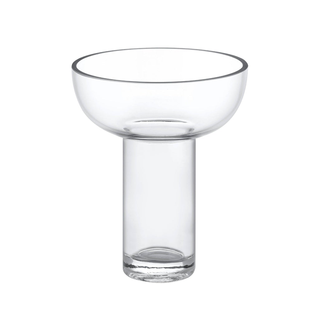 Vase Miyabi haut en verre transparent vu de face sur fond blanc