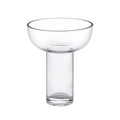 Vase Miyabi haut en verre transparent vu de face sur fond blanc