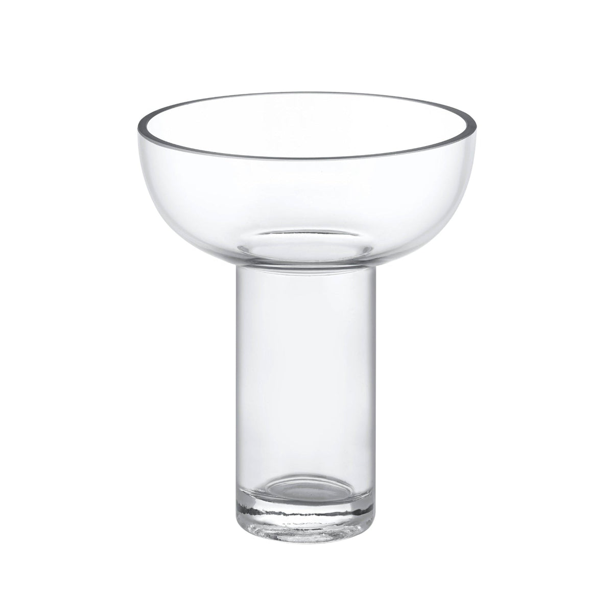 Vase Miyabi haut en verre transparent vu de face sur fond blanc